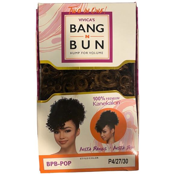 Vivica A Fox Bang-N-Bun Curly Hairpiece Wig P4/27/30 NWT - A836W-4 - Picture 5 of 11
